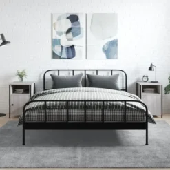 vidaXL - Industrieel Nachtkastjes - Grijs sonoma eiken - 40x42x60 cm - 2 st