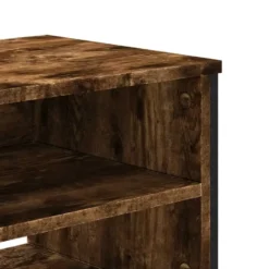 vidaXL - Industrieel TV-meubel met 4 vakken - Gerookt eiken - 122x34x41 cm