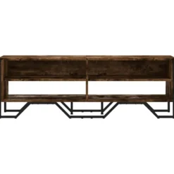 vidaXL - Industrieel TV-meubel met 4 vakken - Gerookt eiken - 122x34x41 cm