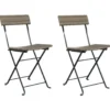 vidaXL - Inklapbare Bistrostoel - Grijs - Poly rattan en staal - 2 stuks