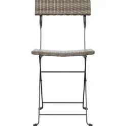 vidaXL - Inklapbare Bistrostoel - Grijs - Poly rattan en staal - 2 stuks