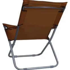 vidaXL - Inklapbare Strandstoel - Bruin - Stof - 2 stuks