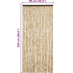 vidaXL - Insectengordijn - Beige - Polypropyleen - 90 x 220 cm