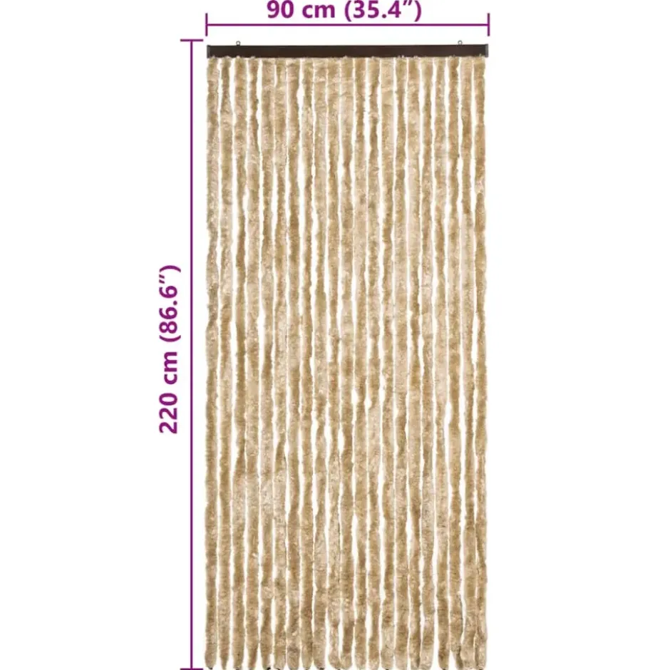 vidaXL - Insectengordijn - Beige - Polypropyleen - 90 x 220 cm
