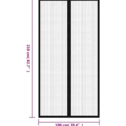 vidaXL - Insectengordijn - Zwart - Polyester - 210 x 100 cm