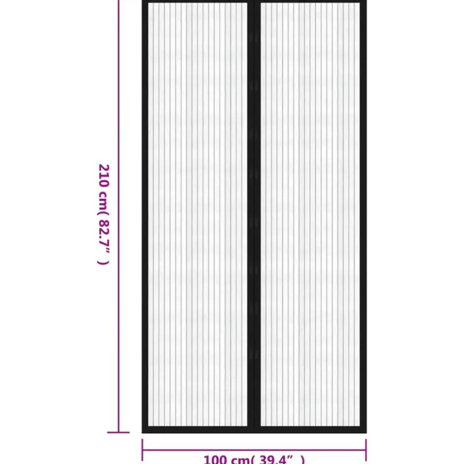 vidaXL - Insectengordijn - Zwart - Polyester - 210 x 100 cm