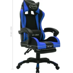 vidaXL - Kantoorstoel - Blauw - Kunstleer