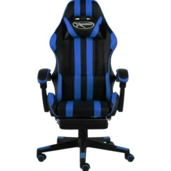 vidaXL - Kantoorstoel - Blauw - Kunstleer