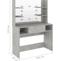 vidaXL - Kaptafel - Grijs - MDF