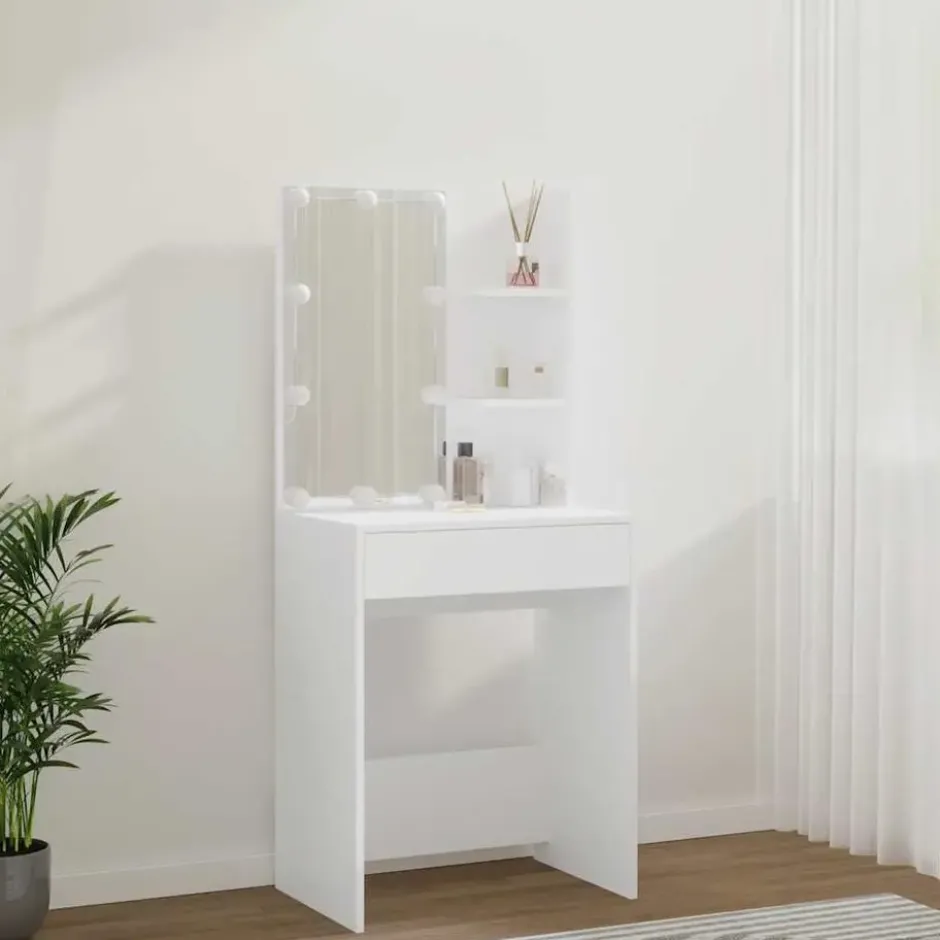 vidaXL - Kaptafel - Wit - Bewerkt hout