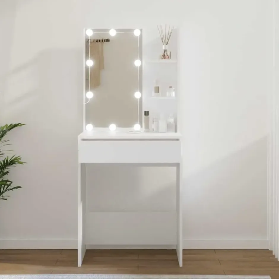 vidaXL - Kaptafel - Wit - Bewerkt hout
