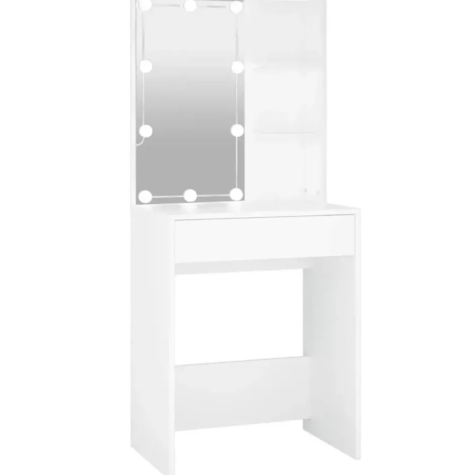 vidaXL - Kaptafel - Wit - Bewerkt hout