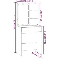 vidaXL - Kaptafel - Wit - Bewerkt hout