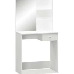 vidaXL - Kaptafel - Wit - Bewerkt hout