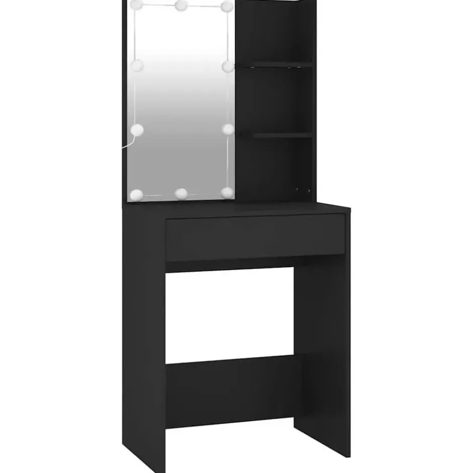 vidaXL - Kaptafel - Zwart - Bewerkt hout