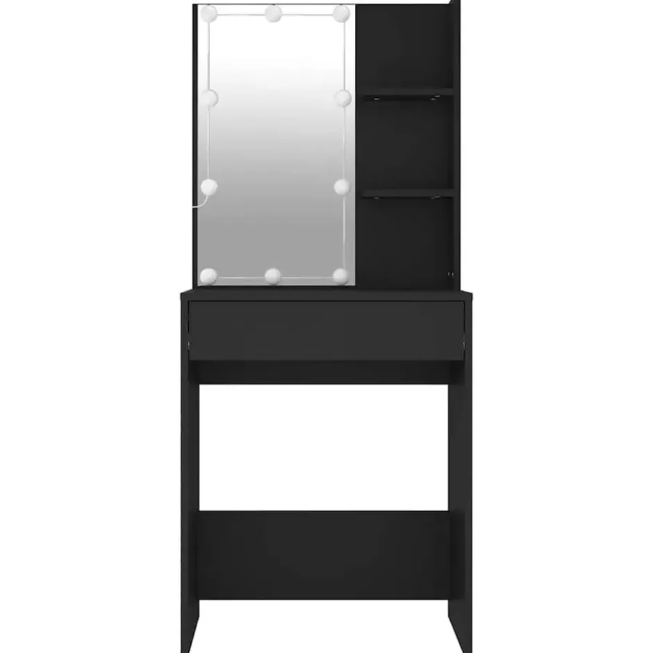 vidaXL - Kaptafel - Zwart - Bewerkt hout