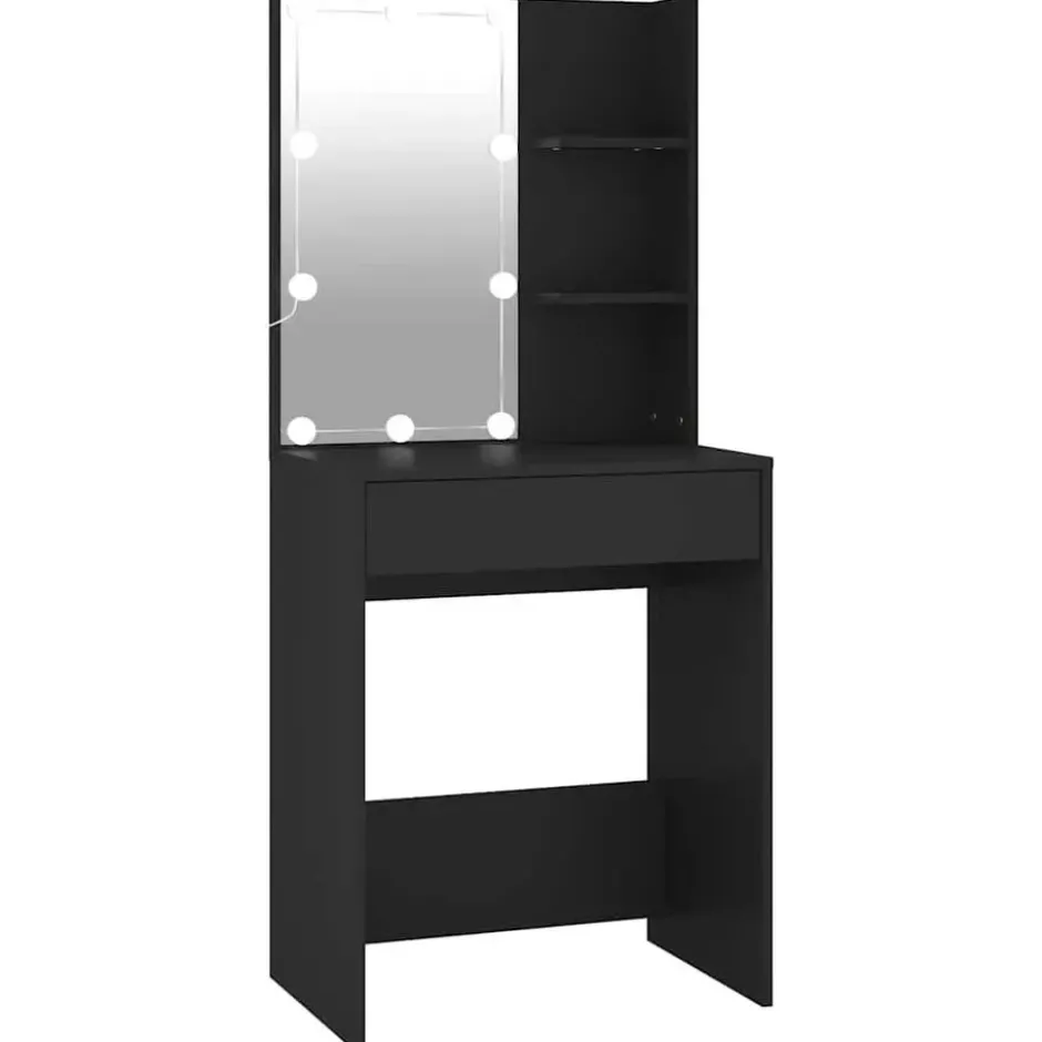 vidaXL - Kaptafel - Zwart - Bewerkt hout