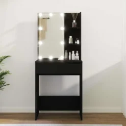 vidaXL - Kaptafel - Zwart - Bewerkt hout
