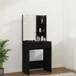 vidaXL - Kaptafel - Zwart - Bewerkt hout