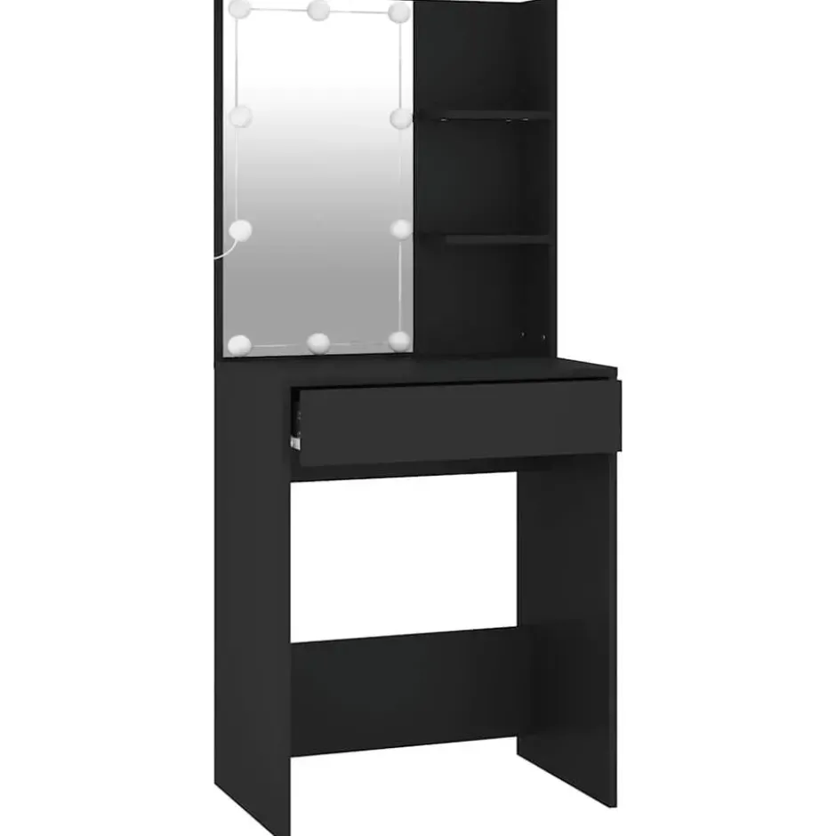 vidaXL - Kaptafel - Zwart - Bewerkt hout