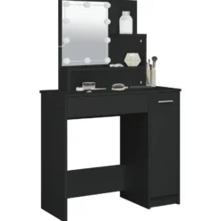 vidaXL - Kaptafel - Zwart - Bewerkt hout