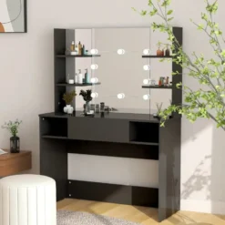 vidaXL - Kaptafel - Zwart - MDF