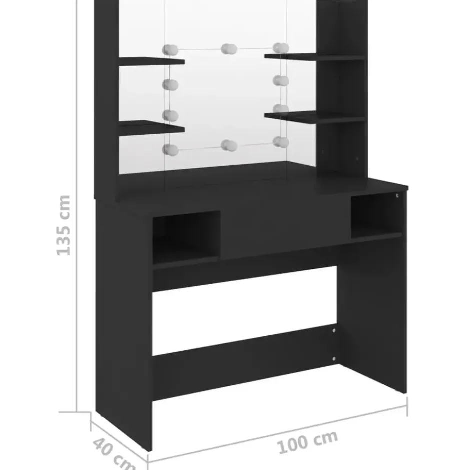 vidaXL - Kaptafel - Zwart - MDF