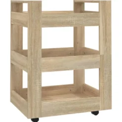 vidaXL - Keukentrolley - Bruin - Bewerkt hout