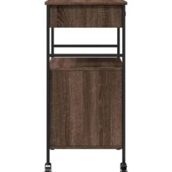 vidaXL - Keukentrolley - Bruin - Bewerkt hout