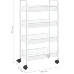 vidaXL - Keukentrolley - Wit - IJzer - 46 x 26 x 85 cm