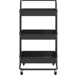 vidaXL - Keukentrolley - Zwart - IJzer