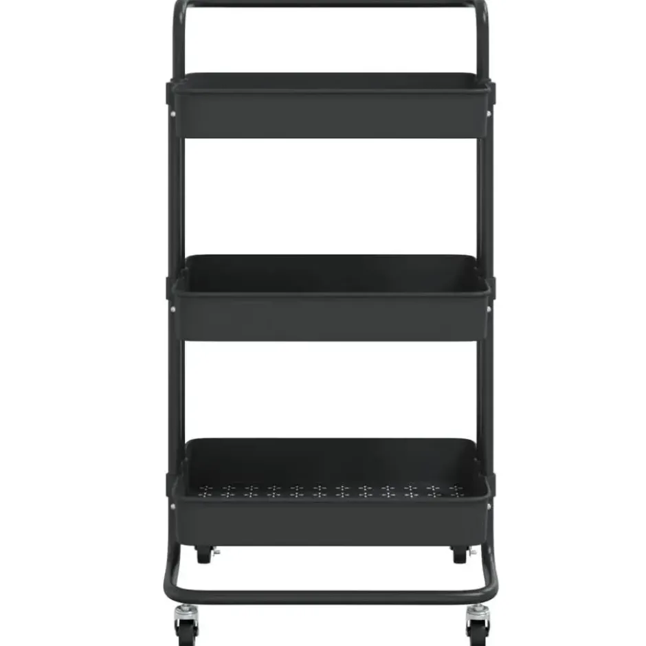 vidaXL - Keukentrolley - Zwart - IJzer
