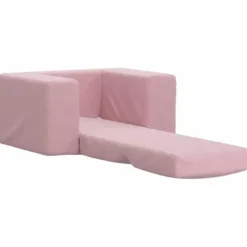 vidaXL Kinder slaapbank inklapbaar - Roze zacht pluche - 52x38x34 cm