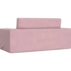 vidaXL Kinder slaapbank 2-zits inklapbaar - Roze zacht pluche - 84x38 cm