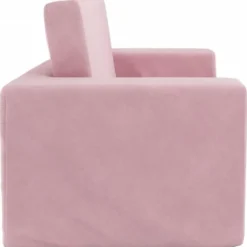 vidaXL Kinder slaapbank 2-zits inklapbaar - Roze zacht pluche - 84x38 cm