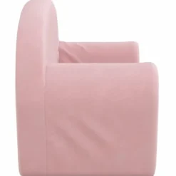 vidaXL Kinder slaapbank 2-zits inklapbaar - Roze zacht pluche - 84 cm