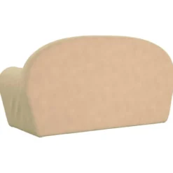 vidaXL Kinder slaapbank 2-zits inklapbaar - Crème zacht pluche - 84 cm