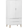 vidaXL - Kledingkast MOLDE met 2 lades - Grenenhout - Wit - 90x55x175 cm