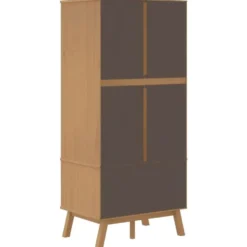 vidaXL - Kledingkast OLDEN met 2 lades - Grenenhout - Bruin - 76.5x53x172 cm