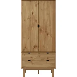 vidaXL - Kledingkast OTTA met 2 lades - Grenenhout - Bruin - 76.5x53x172 cm