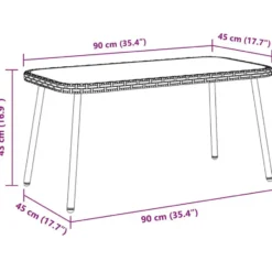 vidaXL - Koffietafel - Black - Metal - 90 x 45 x 43 cm