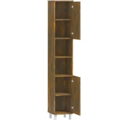 vidaXL - Kolomkast met 2 deuren - Gerookt eiken - Bewerkt hout - 30x30x179 cm