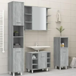 vidaXL - Kolomkast met 2 deuren - Grijs sonoma eiken - Hout - 30x30x179 cm