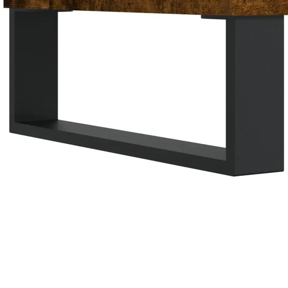 vidaXL - Kolomkast met 2 deuren - Gerookt eiken - Hout en ijzer - 30x30x190 cm