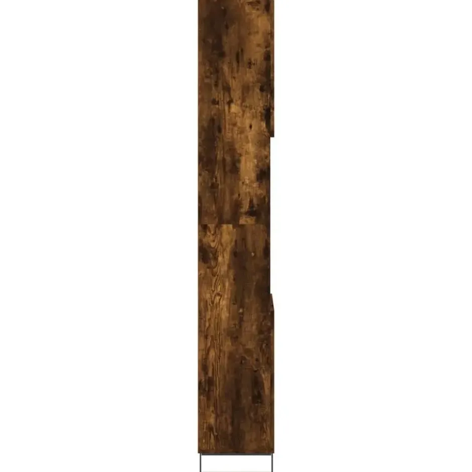 vidaXL - Kolomkast met 2 deuren - Gerookt eiken - Hout en ijzer - 30x30x190 cm