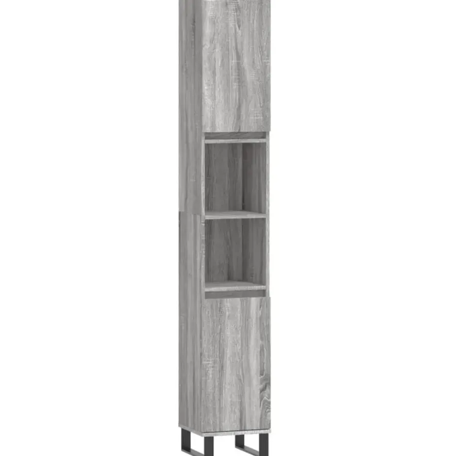 vidaXL - Kolomkast met 2 deuren - Grijs sonoma eiken - Hout - 30x30x190 cm