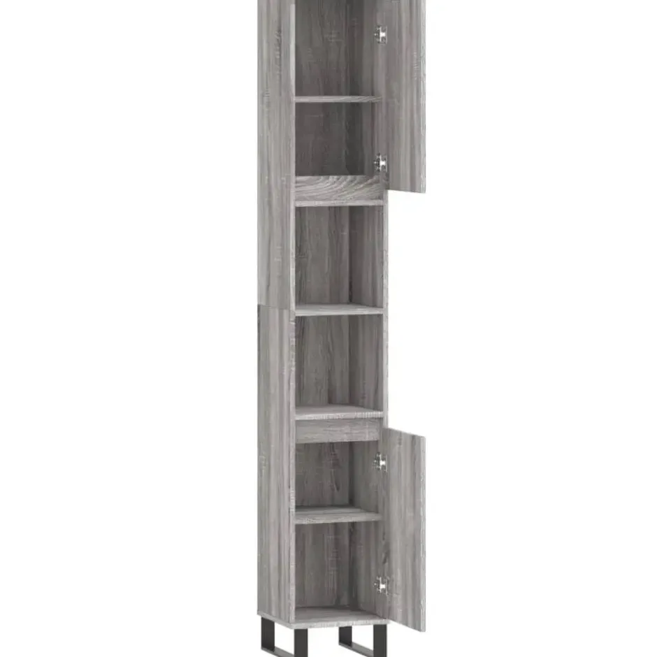 vidaXL - Kolomkast met 2 deuren - Grijs sonoma eiken - Hout - 30x30x190 cm