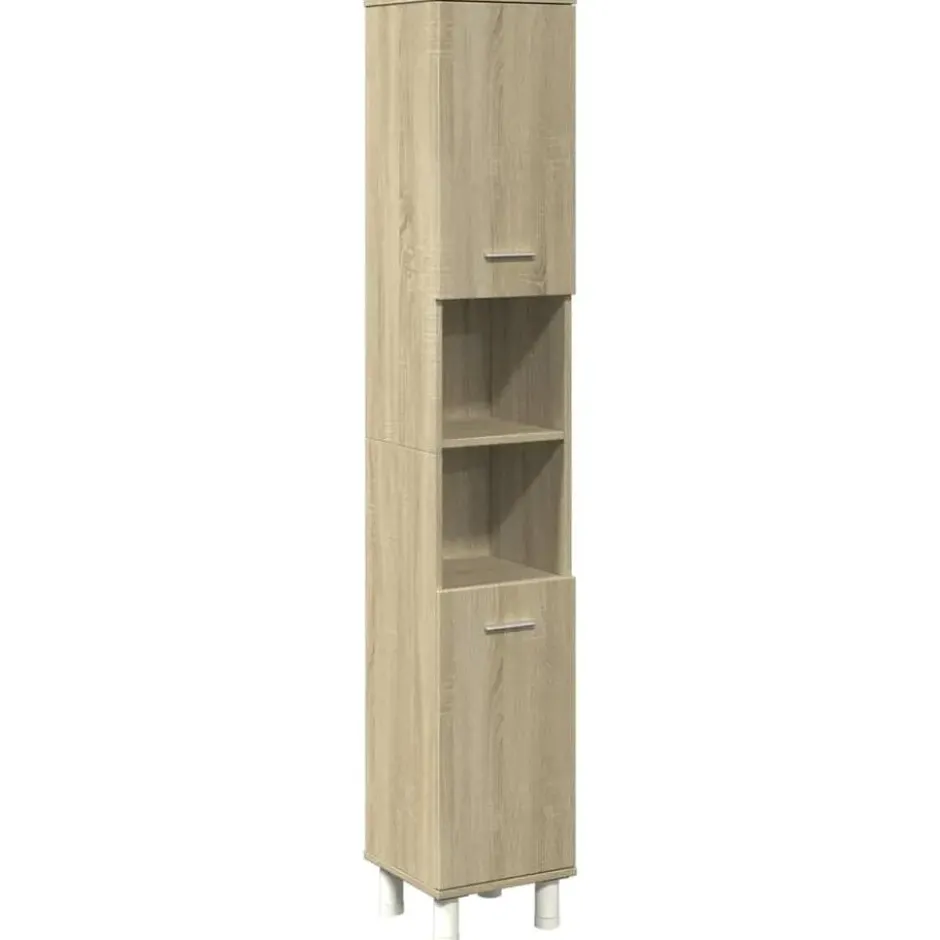 vidaXL - Kolomkast met 2 deuren 2 vakken - Sonoma eiken - Hout - 30.5x30x179 cm