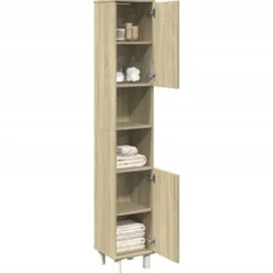 vidaXL - Kolomkast met 2 deuren 2 vakken - Sonoma eiken - Hout - 30.5x30x179 cm