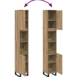 vidaXL - Kolomkast met 2 deuren 2 vakken - Artisan eiken - Hout - 30x30x190 cm